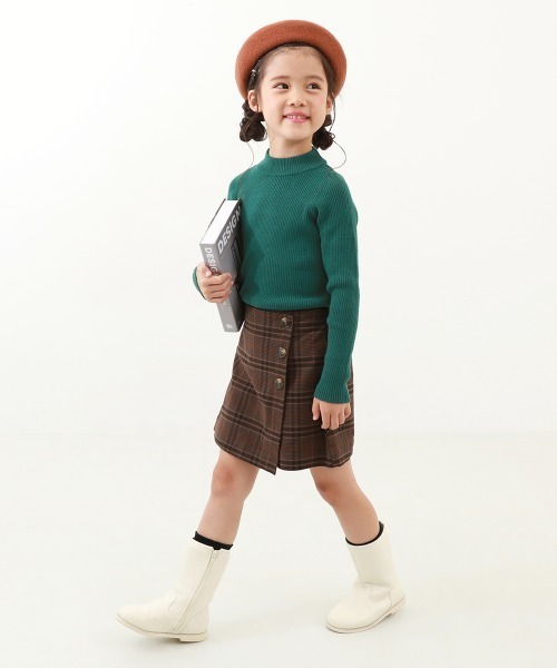 devirock（デビロック）の「洗える チクチクしない素肌ニット リブハイネック プルオーバー（ニット/セーター・キッズ・ダークブルー/オフホワイト/レッド系1/ブラック/グレー系/ダークグリーン/グレー系その他/ホワイト系その他/チャコール/ピンク系3・120cm/110cm/140cm/150cm/100cm/160cm/130cm）」の14枚目の写真