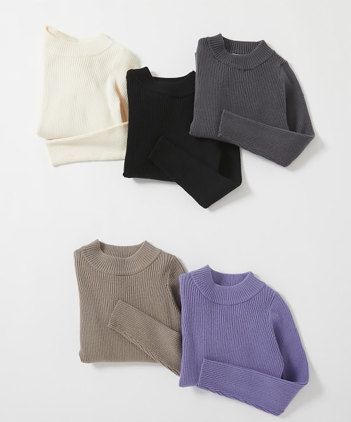 devirock（デビロック）の「洗える チクチクしない素肌ニット リブハイネック プルオーバー（ニット/セーター・キッズ・ダークブルー/オフホワイト/レッド系1/ブラック/グレー系/ダークグリーン/グレー系その他/ホワイト系その他/チャコール/ピンク系3・120cm/110cm/140cm/150cm/100cm/160cm/130cm）」の22枚目の写真