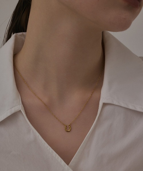 194　ホースシューCZネックレス S925 18Kコート ゴールド 高見え人気 CENE】セネ/ホースシューネックレス（ネックレス）｜CENE（セネ