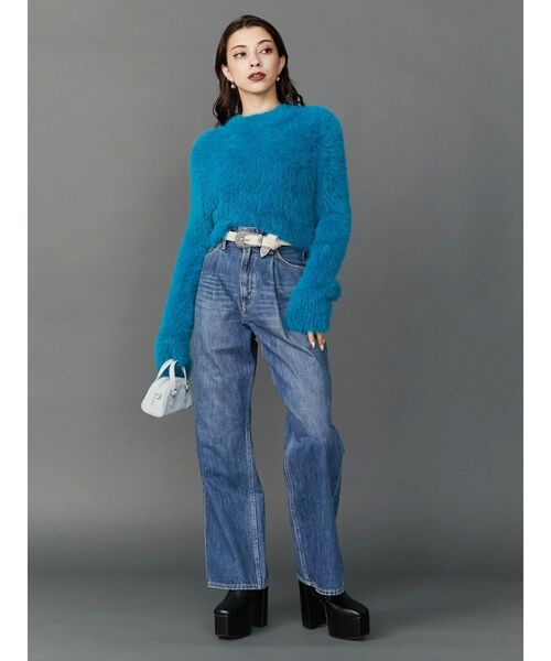 EVRIS（エヴリス）の「フェザーヤーンコンパクトニット（ニット/セーター・レディース・マスタード/ホワイト/ブルー/ブラック・FREE）」の7枚目の写真