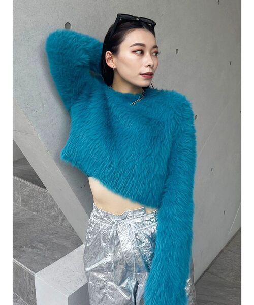 EVRIS（エヴリス）の「フェザーヤーンコンパクトニット（ニット/セーター・レディース・マスタード/ホワイト/ブルー/ブラック・FREE）」の13枚目の写真