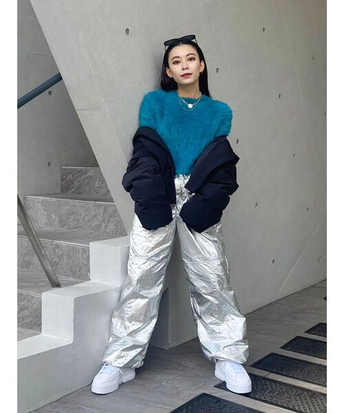 EVRIS（エヴリス）の「フェザーヤーンコンパクトニット（ニット/セーター・レディース・マスタード/ホワイト/ブルー/ブラック・FREE）」の15枚目の写真