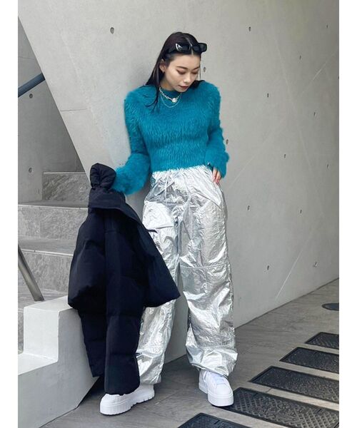 EVRIS（エヴリス）の「フェザーヤーンコンパクトニット（ニット/セーター・レディース・マスタード/ホワイト/ブルー/ブラック・FREE）」の16枚目の写真