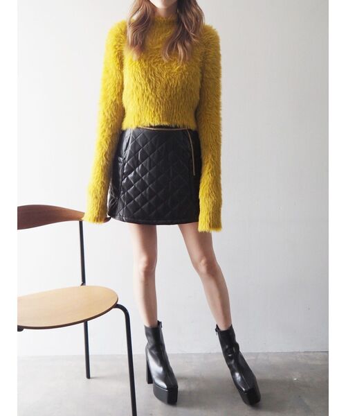 EVRIS（エヴリス）の「フェザーヤーンコンパクトニット（ニット/セーター・レディース・マスタード/ホワイト/ブルー/ブラック・FREE）」の19枚目の写真