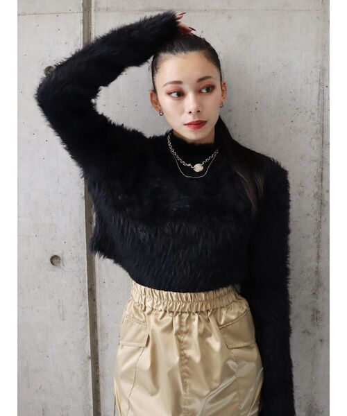 EVRIS（エヴリス）の「フェザーヤーンコンパクトニット（ニット/セーター・レディース・マスタード/ホワイト/ブルー/ブラック・FREE）」の22枚目の写真