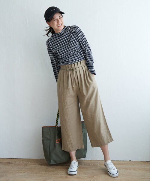 ikka(イッカ)の「【親子コーデ】三角テレコ長袖Tシャツ(Tシャツ/カットソー・レディース・ライトグレー/オフホワイト/グリーン/ブルー系/ブラック/オレンジ・L/M/S)」の19枚目の写真