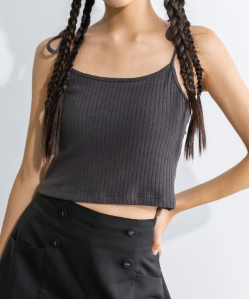 OLIVE des OLIVE(オリーブデオリーブ)の「リボンキャミソール 1032060170(キャミソール・レディース・ブラック/オフホワイト/ピンク/ラベンダー/ライトベージュ/チャコールグレー/サックスブルー/トップグレー・FREE)」の4枚目の写真