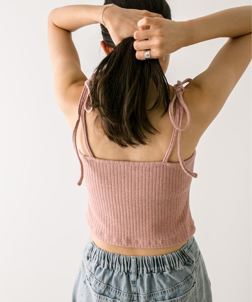 OLIVE des OLIVE(オリーブデオリーブ)の「リボンキャミソール 1032060170(キャミソール・レディース・ブラック/オフホワイト/ピンク/ラベンダー/ライトベージュ/チャコールグレー/サックスブルー/トップグレー・FREE)」の11枚目の写真