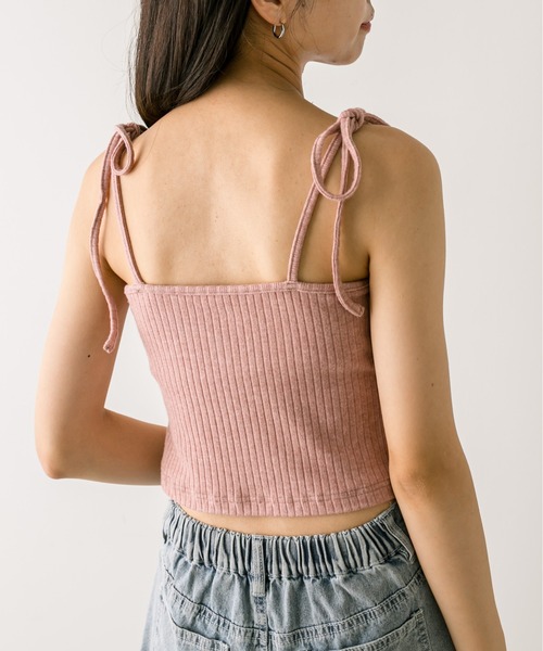 OLIVE des OLIVE(オリーブデオリーブ)の「リボンキャミソール 1032060170(キャミソール・レディース・ブラック/オフホワイト/ピンク/ラベンダー/ライトベージュ/チャコールグレー/サックスブルー/トップグレー・FREE)」の12枚目の写真