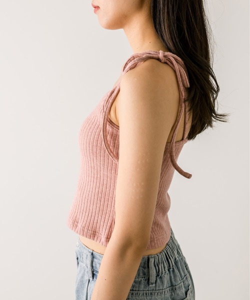 OLIVE des OLIVE(オリーブデオリーブ)の「リボンキャミソール 1032060170(キャミソール・レディース・ブラック/オフホワイト/ピンク/ラベンダー/ライトベージュ/チャコールグレー/サックスブルー/トップグレー・FREE)」の17枚目の写真