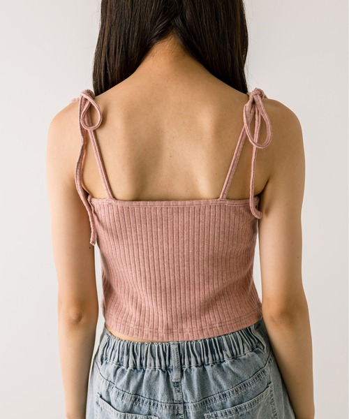 OLIVE des OLIVE(オリーブデオリーブ)の「リボンキャミソール 1032060170(キャミソール・レディース・ブラック/オフホワイト/ピンク/ラベンダー/ライトベージュ/チャコールグレー/サックスブルー/トップグレー・FREE)」の18枚目の写真