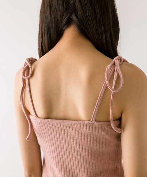 OLIVE des OLIVE(オリーブデオリーブ)の「リボンキャミソール 1032060170(キャミソール・レディース・ブラック/オフホワイト/ピンク/ラベンダー/ライトベージュ/チャコールグレー/サックスブルー/トップグレー・FREE)」の19枚目の写真