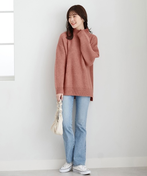 CHAN ME(チャンミ)の「ミックスヤーンハイネックニット(ニット/セーター・レディース・ブルー/チャコール/ミント/ライトベージュ/コーラル/アイボリー・X-LARGE/MEDIUM/LARGE)」の18枚目の写真