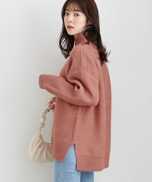 CHAN ME(チャンミ)の「ミックスヤーンハイネックニット(ニット/セーター・レディース・ブルー/チャコール/ミント/ライトベージュ/コーラル/アイボリー・X-LARGE/MEDIUM/LARGE)」の16枚目の写真