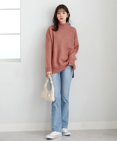 CHAN ME(チャンミ)の「ミックスヤーンハイネックニット(ニット/セーター・レディース・ブルー/チャコール/ミント/ライトベージュ/コーラル/アイボリー・X-LARGE/MEDIUM/LARGE)」の19枚目の写真