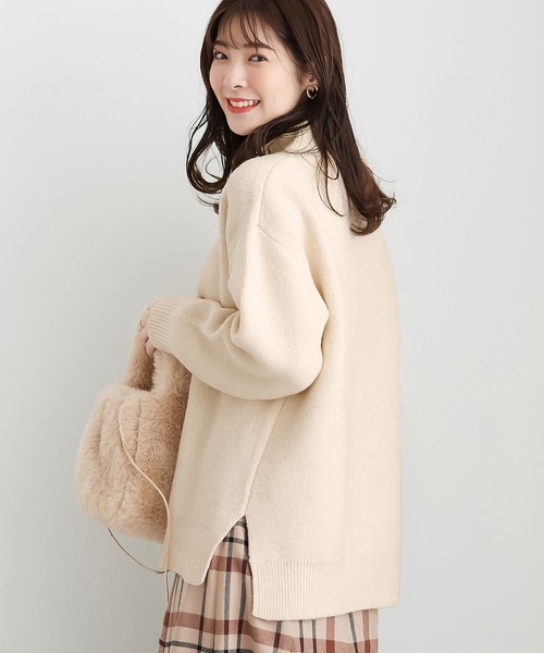 CHAN ME(チャンミ)の「ミックスヤーンハイネックニット(ニット/セーター・レディース・ブルー/チャコール/ミント/ライトベージュ/コーラル/アイボリー・X-LARGE/MEDIUM/LARGE)」の22枚目の写真