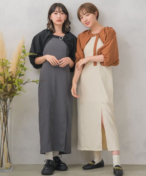 RETRO GIRL(レトロガール)の「【セットアイテム】ベルトボレロsetワンピ(ワンピース・レディース・ブラック/ブラウン/ベージュ・FREE)」の4枚目の写真