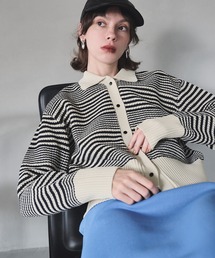 N.（N. Natural Beauty Basic） | ◆フロントボタン衿付ニット(ニット/セーター)