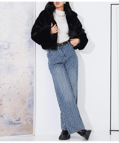 LATINA（ラティーナ）の「ニュアンスパターンデザインボタンデニムパンツ（デニムパンツ・レディース・ブルー・M/S/L/XL）」の15枚目の写真