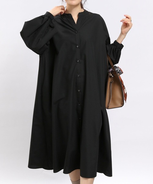 GLOBAL WORK Smile Seed Store（グローバルワーク スマイルシードストア）の「袖ボリュームシャツワンピース/704221（シャツワンピース・レディース・グレー/ブラック/ブルー系その他5/ブルー系その他4・X-LARGE/MEDIUM/SMALL/LARGE）」の2枚目の写真