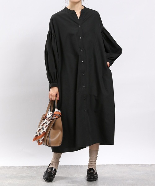 GLOBAL WORK Smile Seed Store（グローバルワーク スマイルシードストア）の「袖ボリュームシャツワンピース/704221（シャツワンピース・レディース・グレー/ブラック/ブルー系その他5/ブルー系その他4・X-LARGE/MEDIUM/SMALL/LARGE）」の5枚目の写真