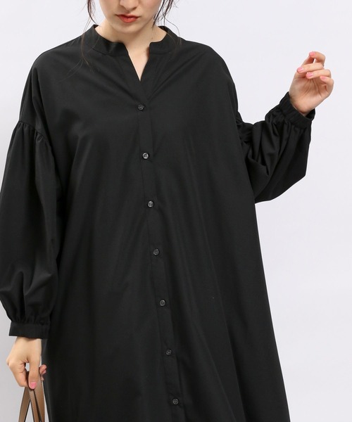 GLOBAL WORK Smile Seed Store（グローバルワーク スマイルシードストア）の「袖ボリュームシャツワンピース/704221（シャツワンピース・レディース・グレー/ブラック/ブルー系その他5/ブルー系その他4・X-LARGE/MEDIUM/SMALL/LARGE）」の8枚目の写真