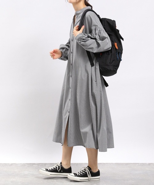 GLOBAL WORK Smile Seed Store（グローバルワーク スマイルシードストア）の「袖ボリュームシャツワンピース/704221（シャツワンピース・レディース・グレー/ブラック/ブルー系その他5/ブルー系その他4・X-LARGE/MEDIUM/SMALL/LARGE）」の14枚目の写真