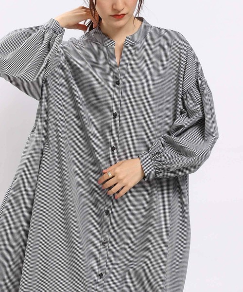 GLOBAL WORK Smile Seed Store（グローバルワーク スマイルシードストア）の「袖ボリュームシャツワンピース/704221（シャツワンピース・レディース・グレー/ブラック/ブルー系その他5/ブルー系その他4・X-LARGE/MEDIUM/SMALL/LARGE）」の18枚目の写真