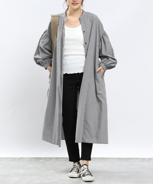 GLOBAL WORK Smile Seed Store（グローバルワーク スマイルシードストア）の「袖ボリュームシャツワンピース/704221（シャツワンピース・レディース・グレー/ブラック/ブルー系その他5/ブルー系その他4・X-LARGE/MEDIUM/SMALL/LARGE）」の19枚目の写真