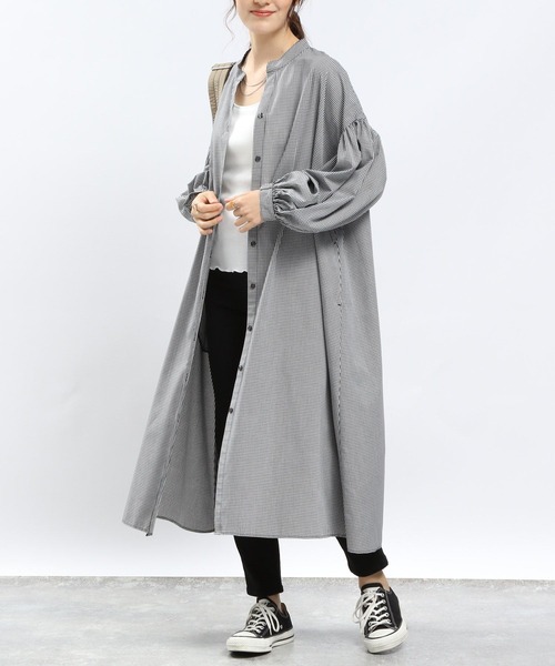 GLOBAL WORK Smile Seed Store（グローバルワーク スマイルシードストア）の「袖ボリュームシャツワンピース/704221（シャツワンピース・レディース・グレー/ブラック/ブルー系その他5/ブルー系その他4・X-LARGE/MEDIUM/SMALL/LARGE）」の21枚目の写真