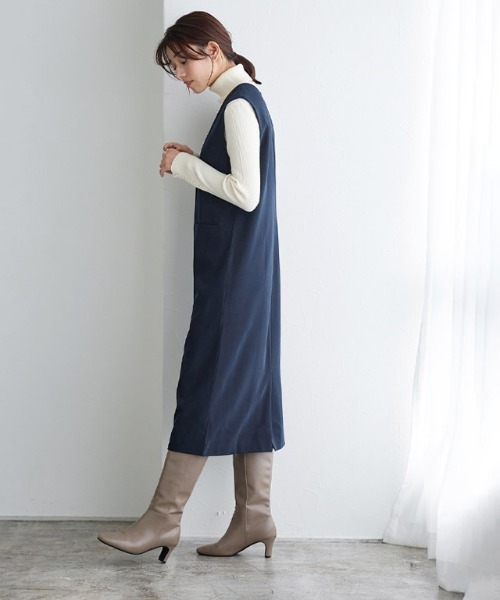 Pierrot（ピエロ）の「ラウンドネックジャンパースカート（ジャンパースカート・レディース・ブラック/チャコール/ネイビー・M/L/PM）」の7枚目の写真