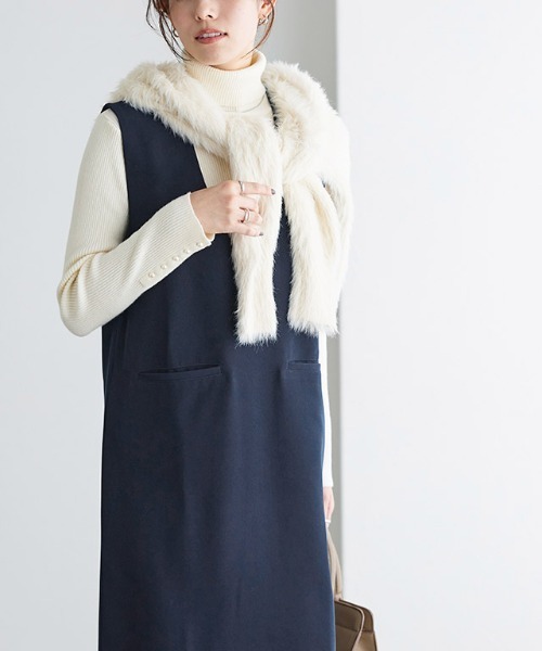 Pierrot（ピエロ）の「ラウンドネックジャンパースカート（ジャンパースカート・レディース・ブラック/チャコール/ネイビー・M/L/PM）」の8枚目の写真