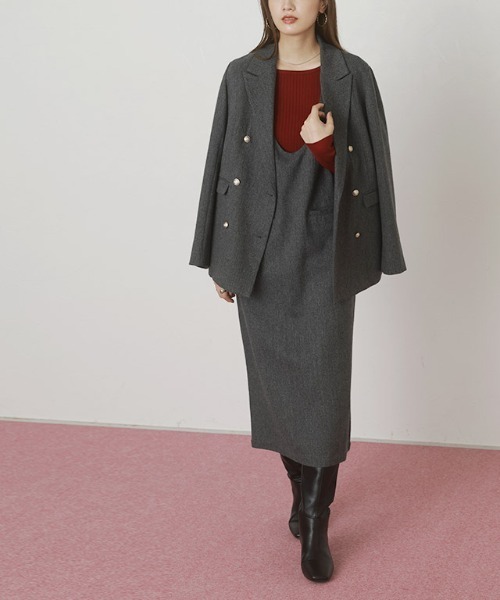 Pierrot（ピエロ）の「ラウンドネックジャンパースカート（ジャンパースカート・レディース・ブラック/チャコール/ネイビー・M/L/PM）」の11枚目の写真