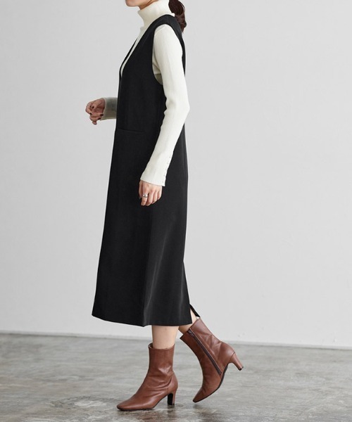Pierrot（ピエロ）の「ラウンドネックジャンパースカート（ジャンパースカート・レディース・ブラック/チャコール/ネイビー・M/L/PM）」の17枚目の写真