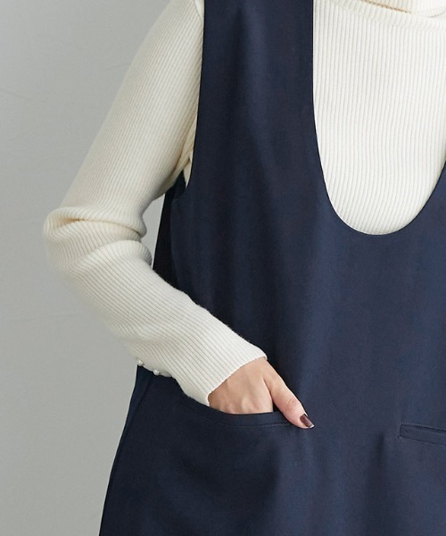 Pierrot（ピエロ）の「ラウンドネックジャンパースカート（ジャンパースカート・レディース・ブラック/チャコール/ネイビー・M/L/PM）」の21枚目の写真