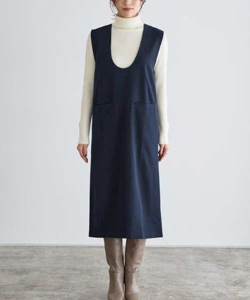 Pierrot（ピエロ）の「ラウンドネックジャンパースカート（ジャンパースカート・レディース・ブラック/チャコール/ネイビー・M/L/PM）」の22枚目の写真