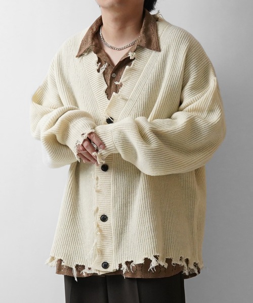 RULE THE FATE ダメージニットカーディガン RULE THE FATE ダメージニットカーディガン RULE THE FATE