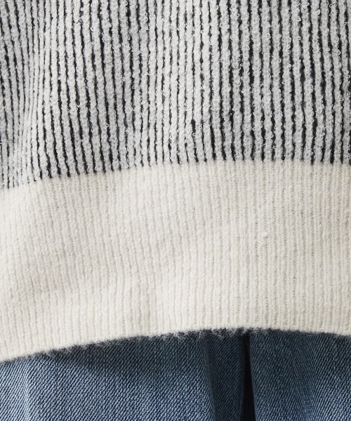 CHIC STYLE（シックスタイル）の「＜大きいサイズ＞ストライプポロニットプルオーバー シックスタイル（ニット/セーター・レディース・ホワイト系/ブラウン系・L/LL/3L/4L/5L）」の20枚目の写真