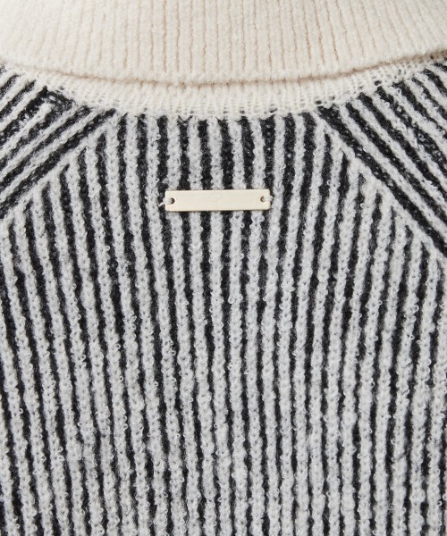 CHIC STYLE（シックスタイル）の「＜大きいサイズ＞ストライプポロニットプルオーバー シックスタイル（ニット/セーター・レディース・ホワイト系/ブラウン系・L/LL/3L/4L/5L）」の18枚目の写真