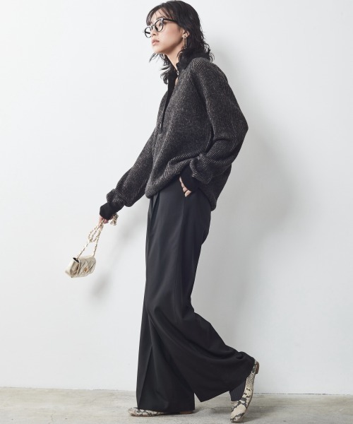 CHIC STYLE（シックスタイル）の「＜大きいサイズ＞ストライプポロニットプルオーバー シックスタイル（ニット/セーター・レディース・ホワイト系/ブラウン系・L/LL/3L/4L/5L）」の11枚目の写真