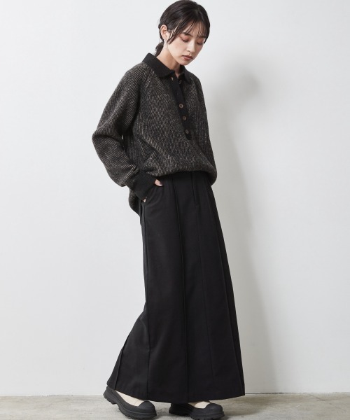 CHIC STYLE（シックスタイル）の「＜大きいサイズ＞ストライプポロニットプルオーバー シックスタイル（ニット/セーター・レディース・ホワイト系/ブラウン系・L/LL/3L/4L/5L）」の13枚目の写真