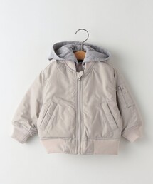 SHIPS KIDS:90cm / MA-1 キルティング フード ジャケット