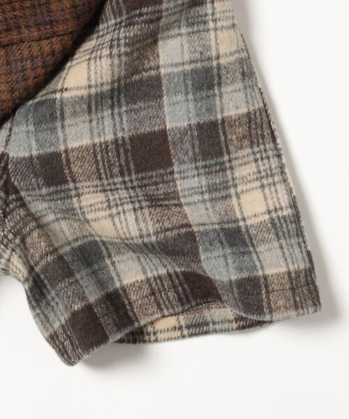 BEAMS mini(ビームスミニ)の「BEAMS mini / パッチワーク チェック スカートパンツ 23FW(90~150cm)(スカート・キッズ・ネイビー/ブラウン・100/90/130/140/150/110/120)」の12枚目の写真
