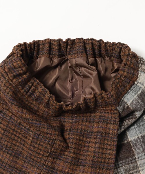 BEAMS mini(ビームスミニ)の「BEAMS mini / パッチワーク チェック スカートパンツ 23FW(90~150cm)(スカート・キッズ・ネイビー/ブラウン・100/90/130/140/150/110/120)」の14枚目の写真