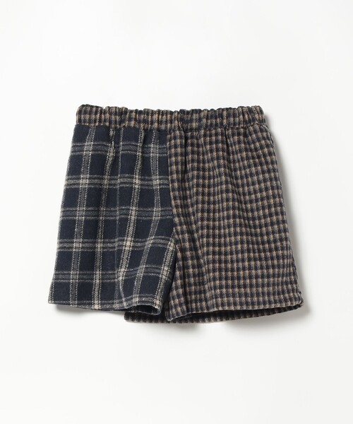 BEAMS mini(ビームスミニ)の「BEAMS mini / パッチワーク チェック スカートパンツ 23FW(90~150cm)(スカート・キッズ・ネイビー/ブラウン・100/90/130/140/150/110/120)」の19枚目の写真