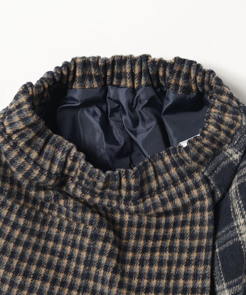 BEAMS mini(ビームスミニ)の「BEAMS mini / パッチワーク チェック スカートパンツ 23FW(90~150cm)(スカート・キッズ・ネイビー/ブラウン・100/90/130/140/150/110/120)」の18枚目の写真
