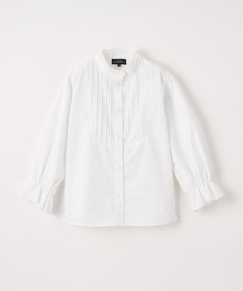 green label relaxing(グリーンレーベルリラクシング)の「リボンタック バンドカラー ブラウス(シャツ/ブラウス・キッズ・ホワイト・120cm/110cm/130cm)」の3枚目の写真