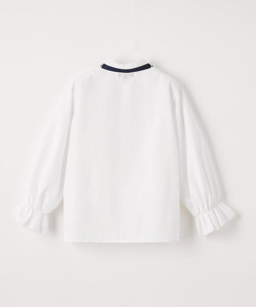 green label relaxing(グリーンレーベルリラクシング)の「リボンタック バンドカラー ブラウス(シャツ/ブラウス・キッズ・ホワイト・120cm/110cm/130cm)」の4枚目の写真