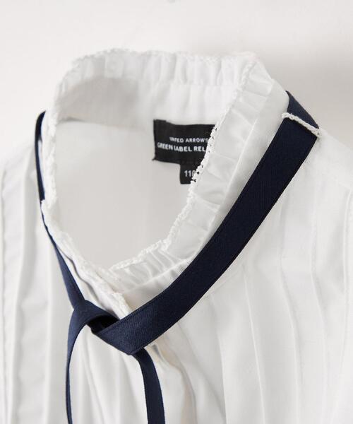 green label relaxing(グリーンレーベルリラクシング)の「リボンタック バンドカラー ブラウス(シャツ/ブラウス・キッズ・ホワイト・120cm/110cm/130cm)」の8枚目の写真