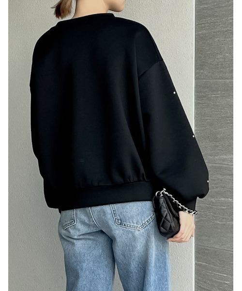 Re:EDIT（リエディ）の「パールorラインストーン付きダンボールトップス（スウェット・レディース・ブラック系その他/ブラック系その他2/ホワイト系その他/ホワイト系その他2/グレー系その他/グレー系その他2・LARGE/MEDIUM）」の16枚目の写真